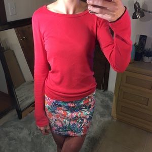 J. Crew long sleeve fitted tee dark pink tshirt